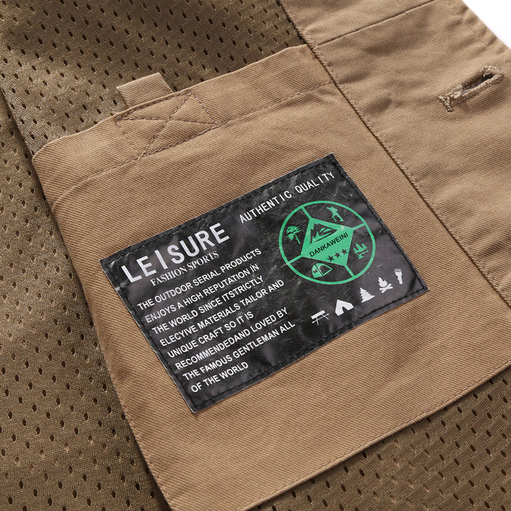 Herren Canvas-Utilityweste mit Netzfutter und Mehrfachtaschen – Marzano