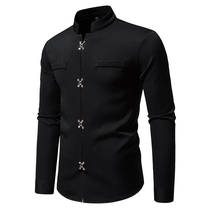 Herren Hemd mit asiatischem Knopfdesign Echoarchiv