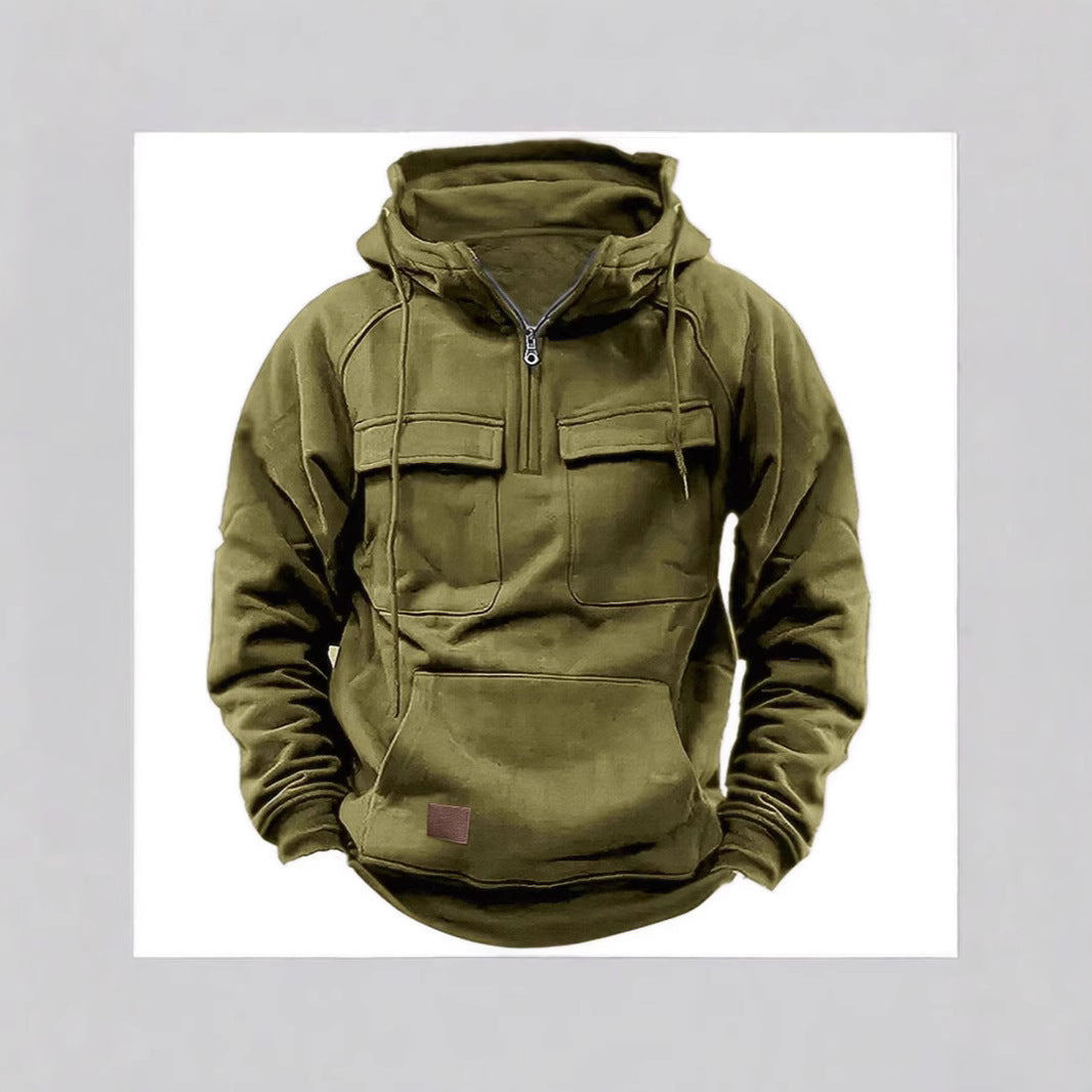 Herren funktionale Kapuzenjacke mit praktischen Beuteltaschen Echoarchiv
