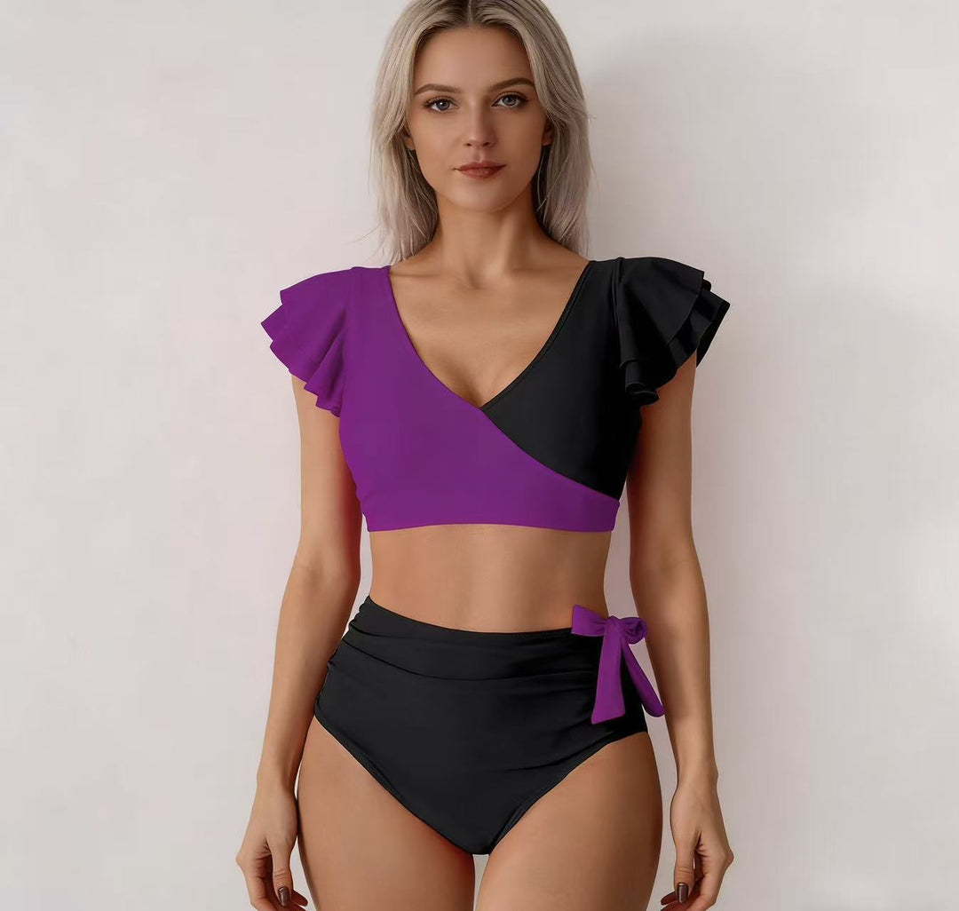 Damen Hochtailliertes Bikini-Set mit Rüschendetails Echo Archiv