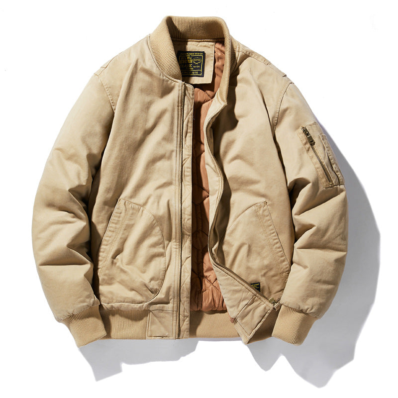 Herren  Baumwoll-Twill gepolsterte Aviator Bomber mit gestepptem Innenfutter und Ärmeltasche mit Reißverschluss Echo Archiv