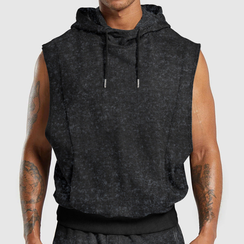 Herren ärmelloses Kapuzenshirt aus weichem Sweatstoff Echoarchiv
