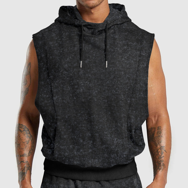 Herren ärmelloses Kapuzenshirt aus weichem Sweatstoff Echoarchiv