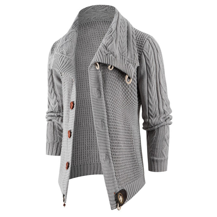 Herren Grobstrick Strickjacke mit umschlagbarem Halsausschnitt Echoarchiv