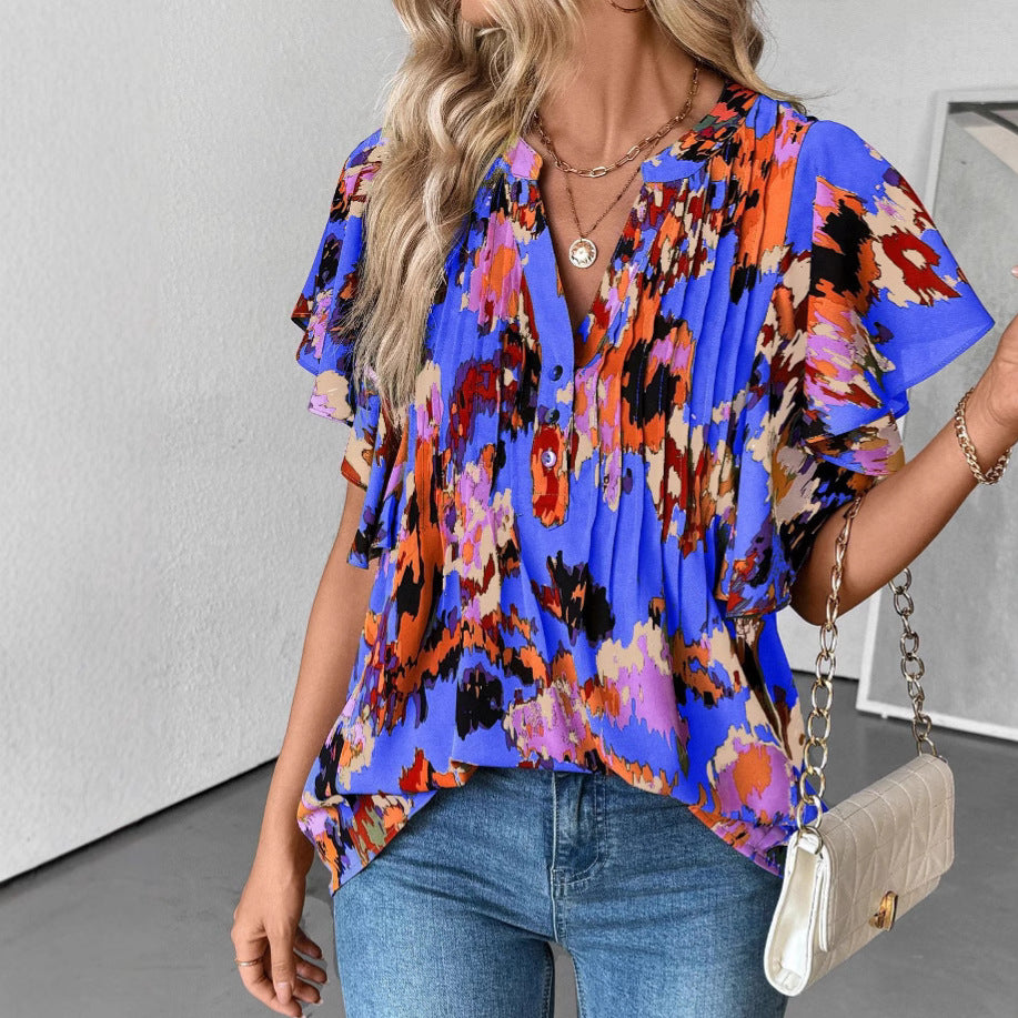 Damen Bluse mit Rüschenelementen und strukturiertem Design Echo Archiv
