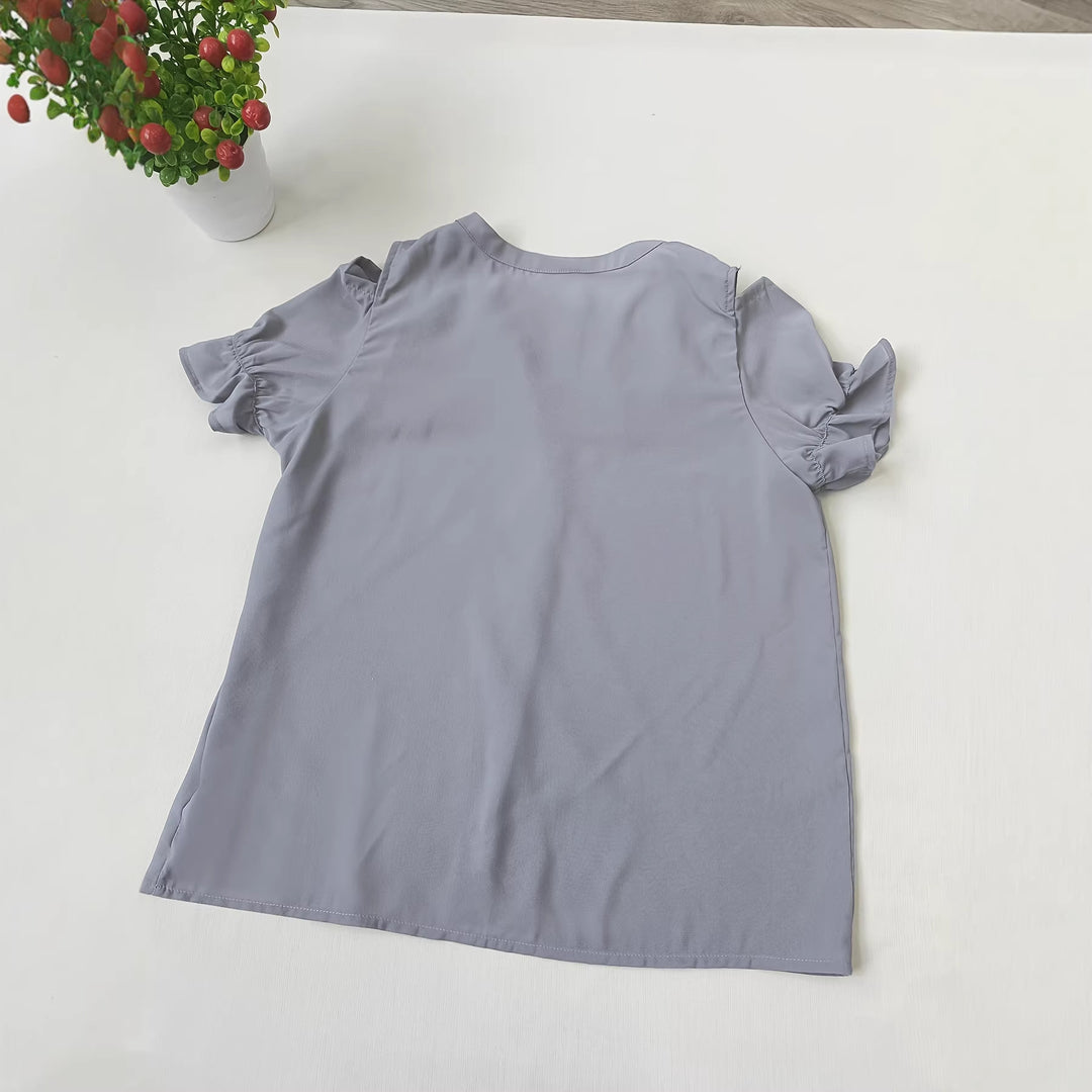 Damen Blusen mit ausgeschnittenen Schultern und Rüschendetails Echo Archiv