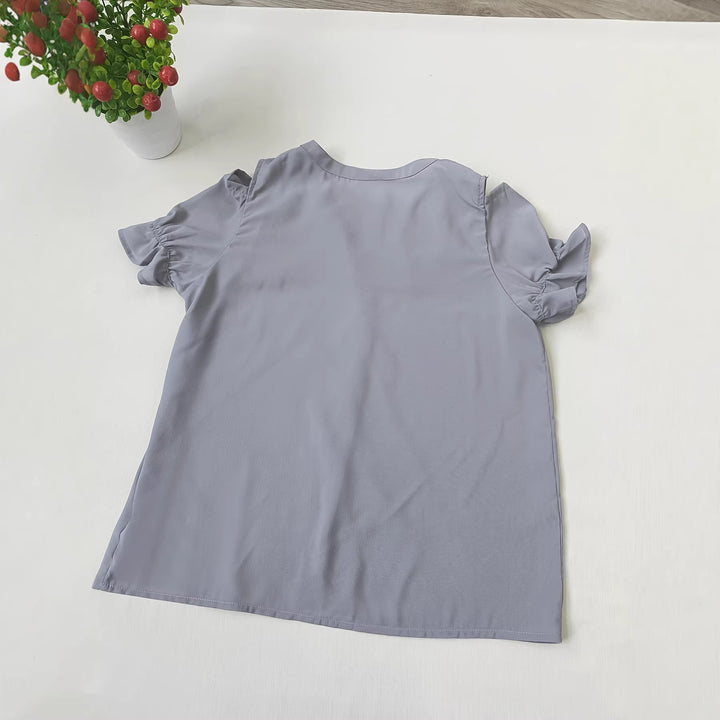 Damen Blusen mit ausgeschnittenen Schultern und Rüschendetails Echo Archiv