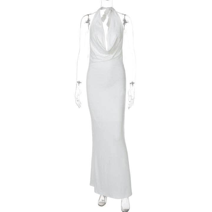 Damen Elegantes Longdress mit tiefem V-Ausschnitt und figurbetontem Schnitt Echo Archiv