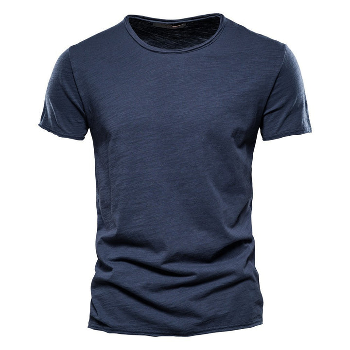 Herren nan leichtes Baumwollshirt mit Rundhalsausschnitt und schlanker Passform Echo Archiv