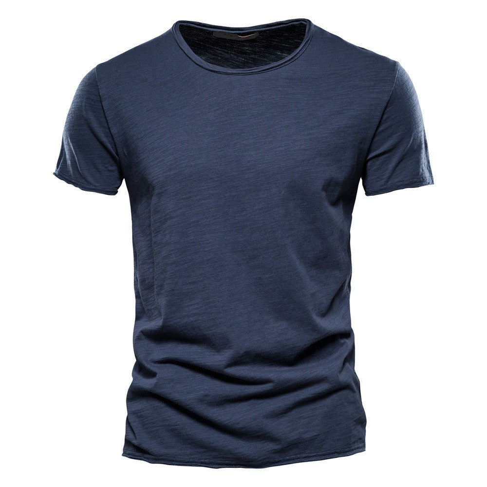 Herren nan leichtes Baumwollshirt mit Rundhalsausschnitt und schlanker Passform Echoarchiv