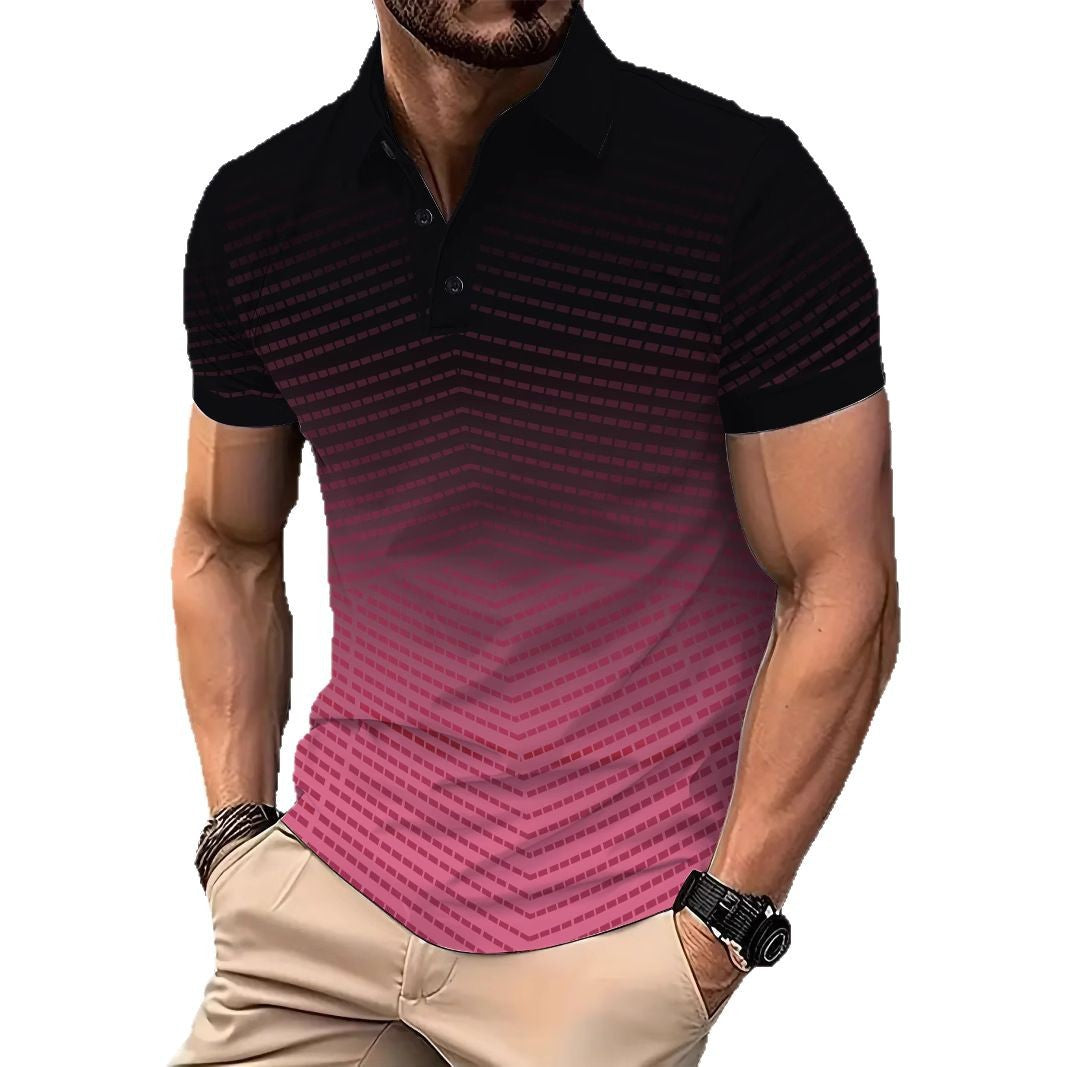 Herren Poloshirt mit modernem 3D-Muster Echoarchiv