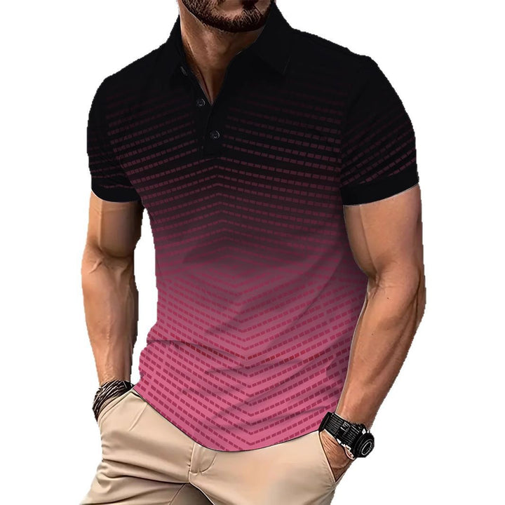Herren Poloshirt mit modernem 3D-Muster Echoarchiv