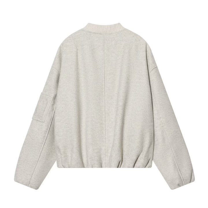 Damen Boxy-Bomberjacke aus Sweatmaterial mit Reißverschluss und Ärmeltasche Echo Archiv