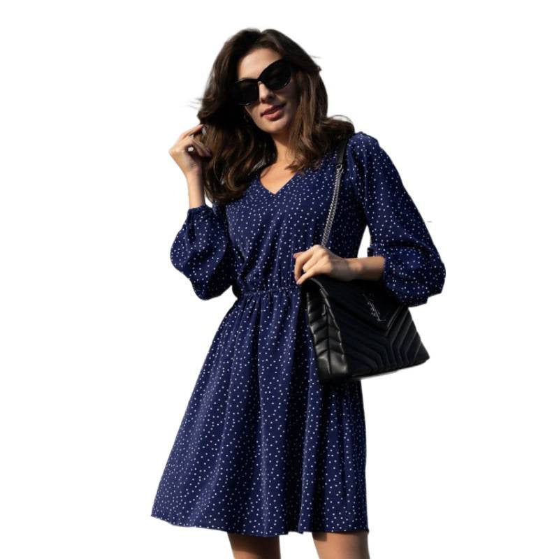 Damen Minikleid mit elegantem V-Ausschnitt und voluminösen Ärmeln Echo Archiv