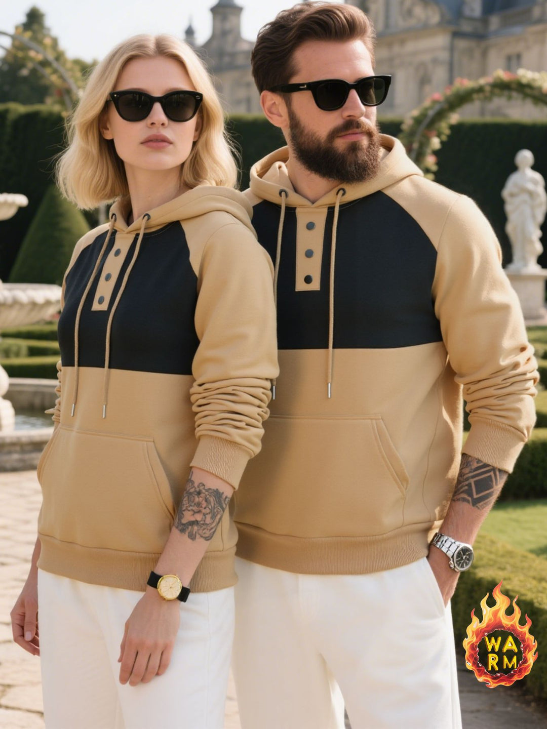 Herren Hoodie mit Knopfleiste und sportlichem Design Echoarchiv