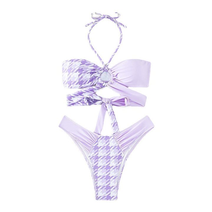 Damen Bandeau-Bikini mit modernen Knotendetails und strukturierter Oberflächenstruktur Echo Archiv