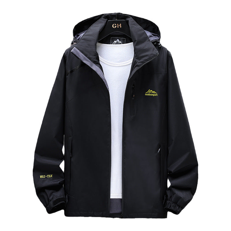 Damen Leichte Wasserabweisende Outdoorjacke mit Kapuze, Brustreißverschluss und verstellbaren Bündchen Echoarchiv