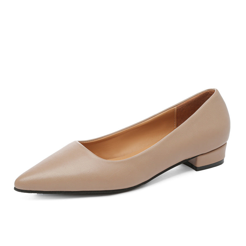 Damen klassische Ballerinas mit elegantem spitzen Design und bequemem Blockabsatz Echoarchiv
