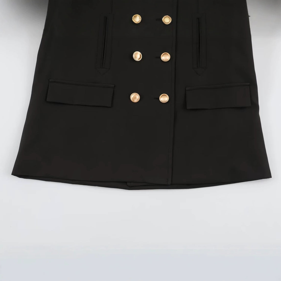 Damen Doppelreihige Kurzjacke mit Kunstfellärmeln Echoarchiv