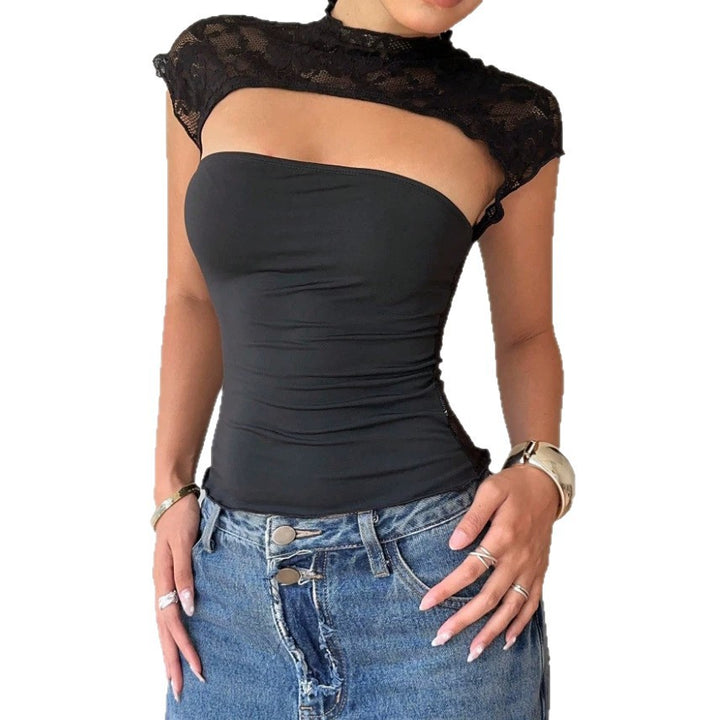 Damen Body mit Spitzenkragen und enganliegendem Schnitt Echo Archiv
