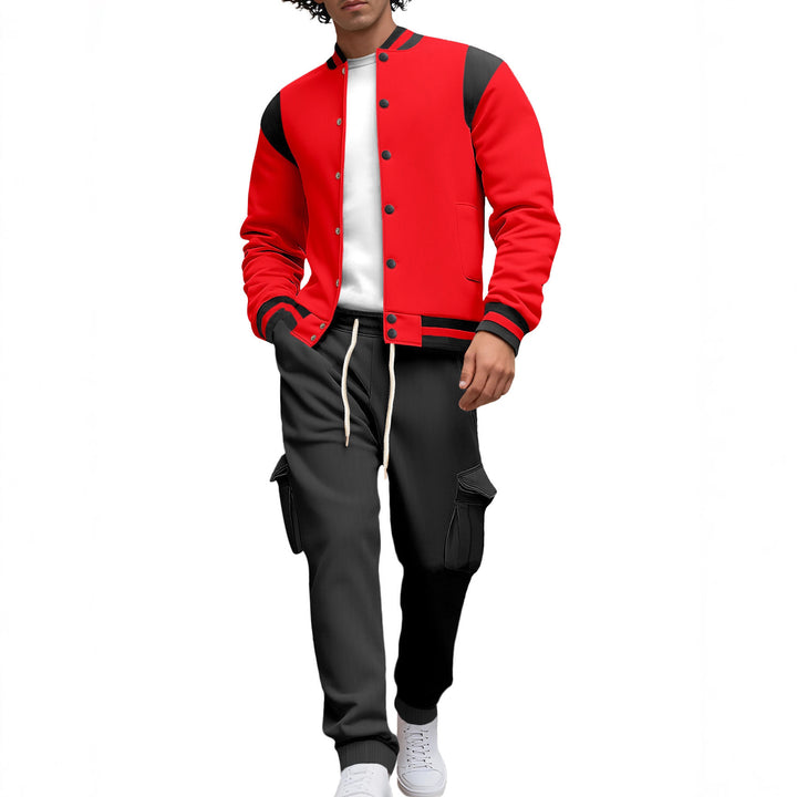 Herren stylische College-Jacke mit asymmetrischem Design Echoarchiv