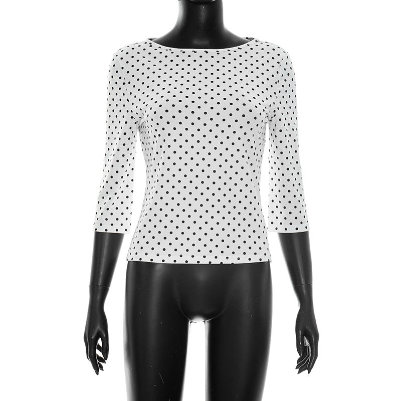 Damen Polka-Dot Langarmshirt mit bequemem Schnitt und modischem Design Echo Archiv