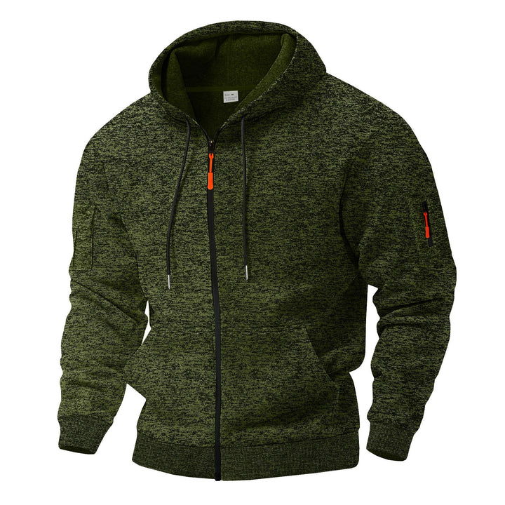 Herren sportlicher Kapuzenpullover mit atmungsaktiver Struktur und farblich abgesetzten Reißverschluss-Details Echoarchiv