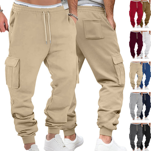 Herren nan lässige Cargo-Sweathose mit Kordelbund, Klappentaschen und schmalem Fußbündchen Echo Archiv