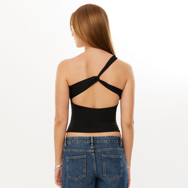 Damen asymmetrisches Top mit dekorativen Trägern Echo Archiv