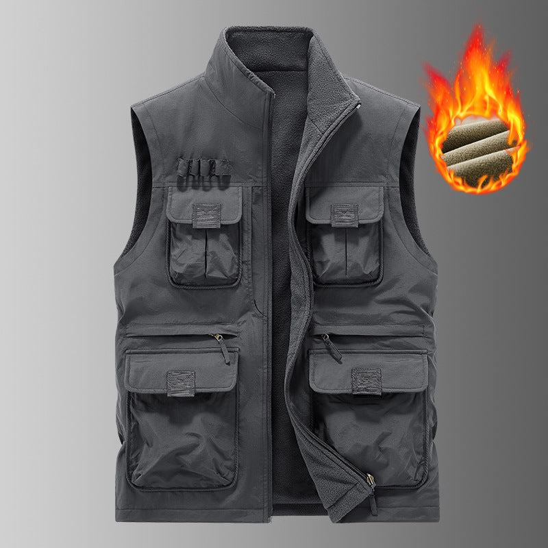 Herren Multifunktionale Utility‑Weste mit Fleecefutter & Mehrfach‑Taschen Echo Archiv