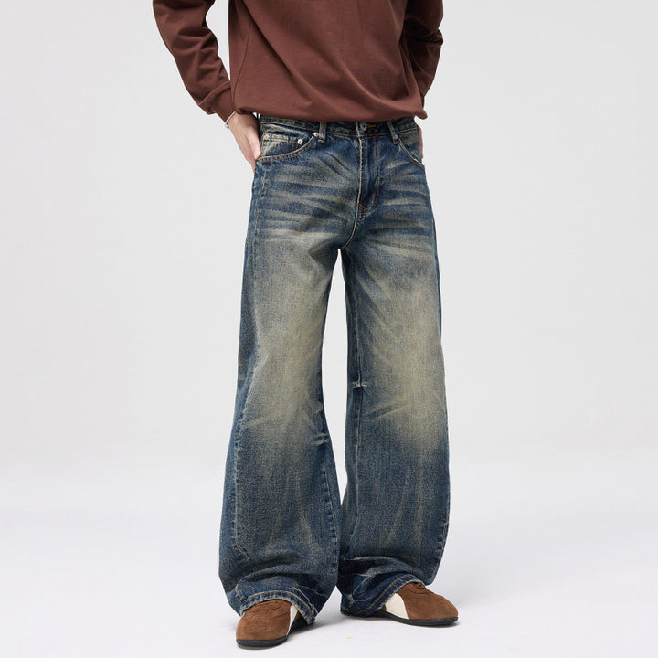 Damen High-Waist Ballon-Jeans mit Used-Waschung und weitem Statement-Bein Echo Archiv