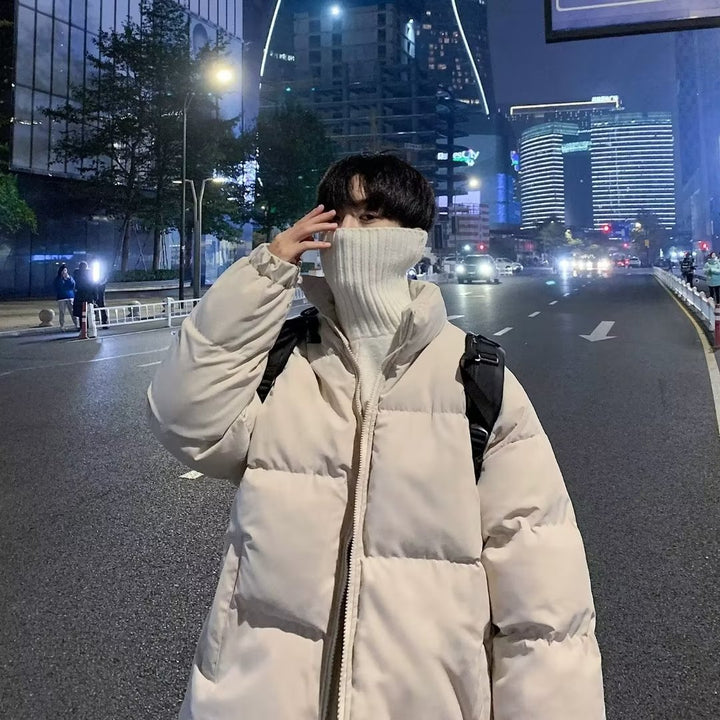 Herren gesteppte Winterjacke mit hohem Kragen und praktischen Taschen Echoarchiv