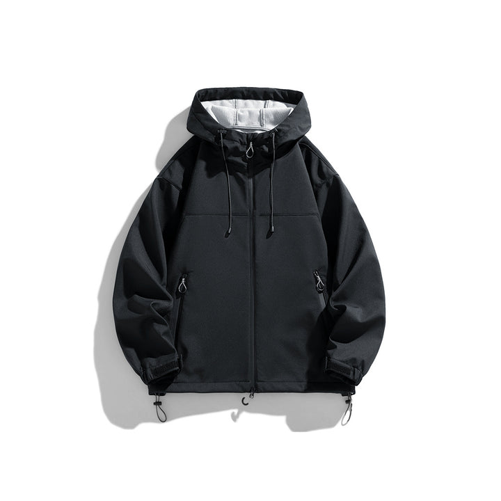 Herren funktionale und winddichte Outdoorjacke mit verstellbarer Kapuze Echoarchiv