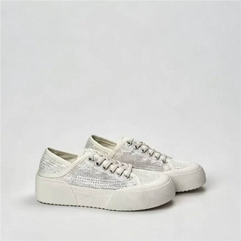 Damen Plateausneaker mit gestricktem Obermaterial und dicker Plattformsohle Echo Archiv