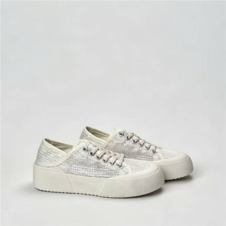 Damen Plateausneaker mit gestricktem Obermaterial und dicker Plattformsohle Echo Archiv