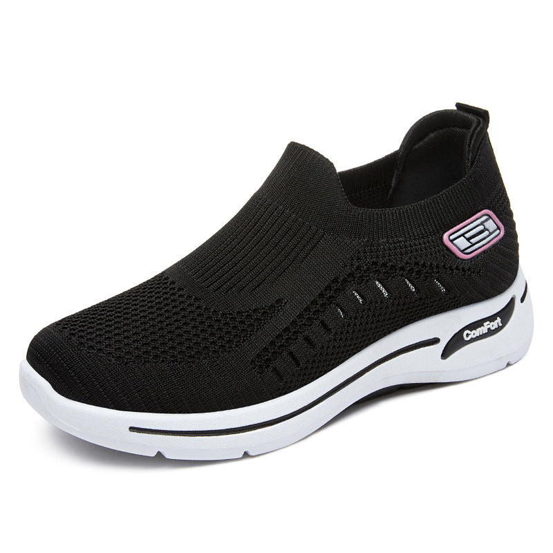Damen nan ultraleichter gestrickter Slip-On Walking-Sneaker mit nahtlosem Sockenschaft und dämpfender EVA-Comfort-Zwischensohle Echo Archiv