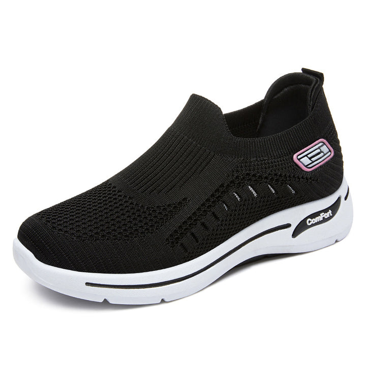 Damen nan ultraleichter gestrickter Slip-On Walking-Sneaker mit nahtlosem Sockenschaft und dämpfender EVA-Comfort-Zwischensohle Echo Archiv