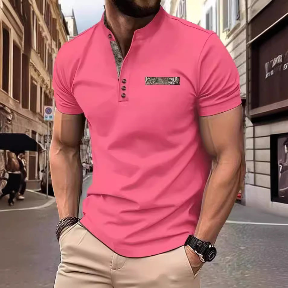 Herren elegante Kurzarmbluse Echoarchiv