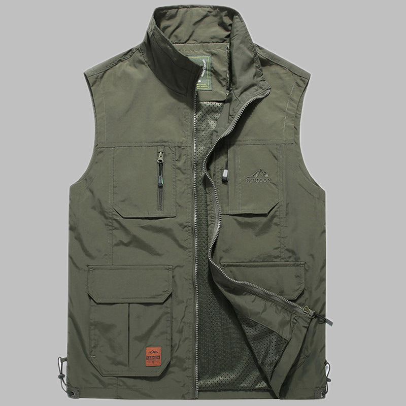 Herren Outdoor‑Utility‑Weste mit multifunktionalen Taschen und atmungsaktivem Meshfutter Echo Archiv