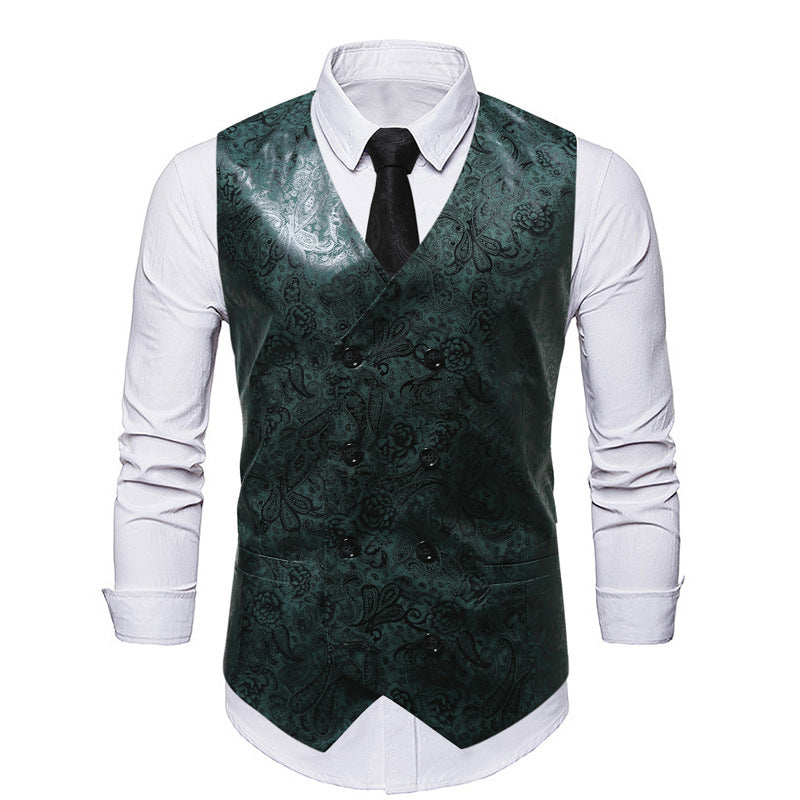 Herren elegante Weste mit floralem Design und Doppelreihe Echoarchiv
