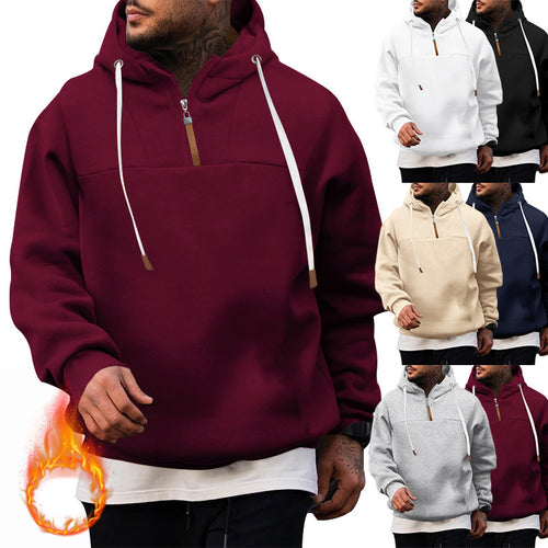 Herren modischer Kapuzensweater mit innovativem Reißverschluss und praktischen Kordelzügen Echoarchiv