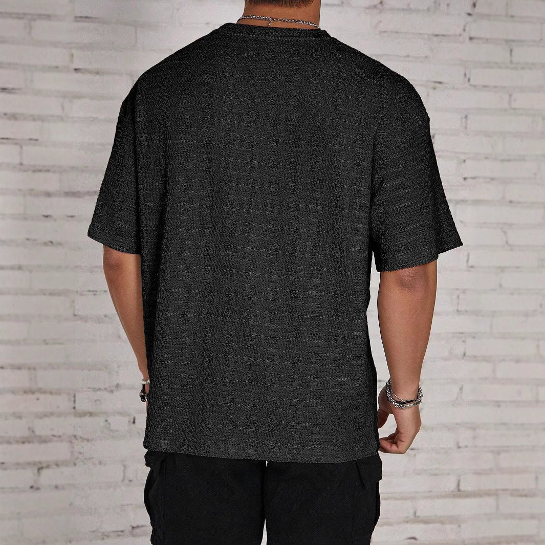 Herren lässiges Struktur-T-Shirt Echoarchiv