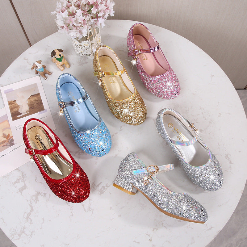 Mädchen Glitzernde Mary Jane Ballerinas mit dekorativem Riemchen und modischem Absatz Echo Archiv