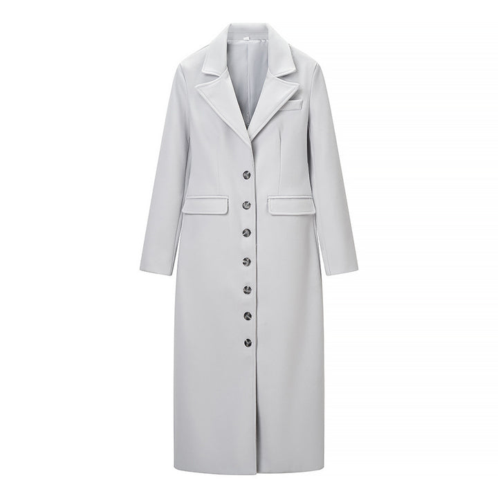 Damen Longline-Mantel mit taillierter Silhouette, strukturiertem Revers und Gehschlitz Echo Archiv
