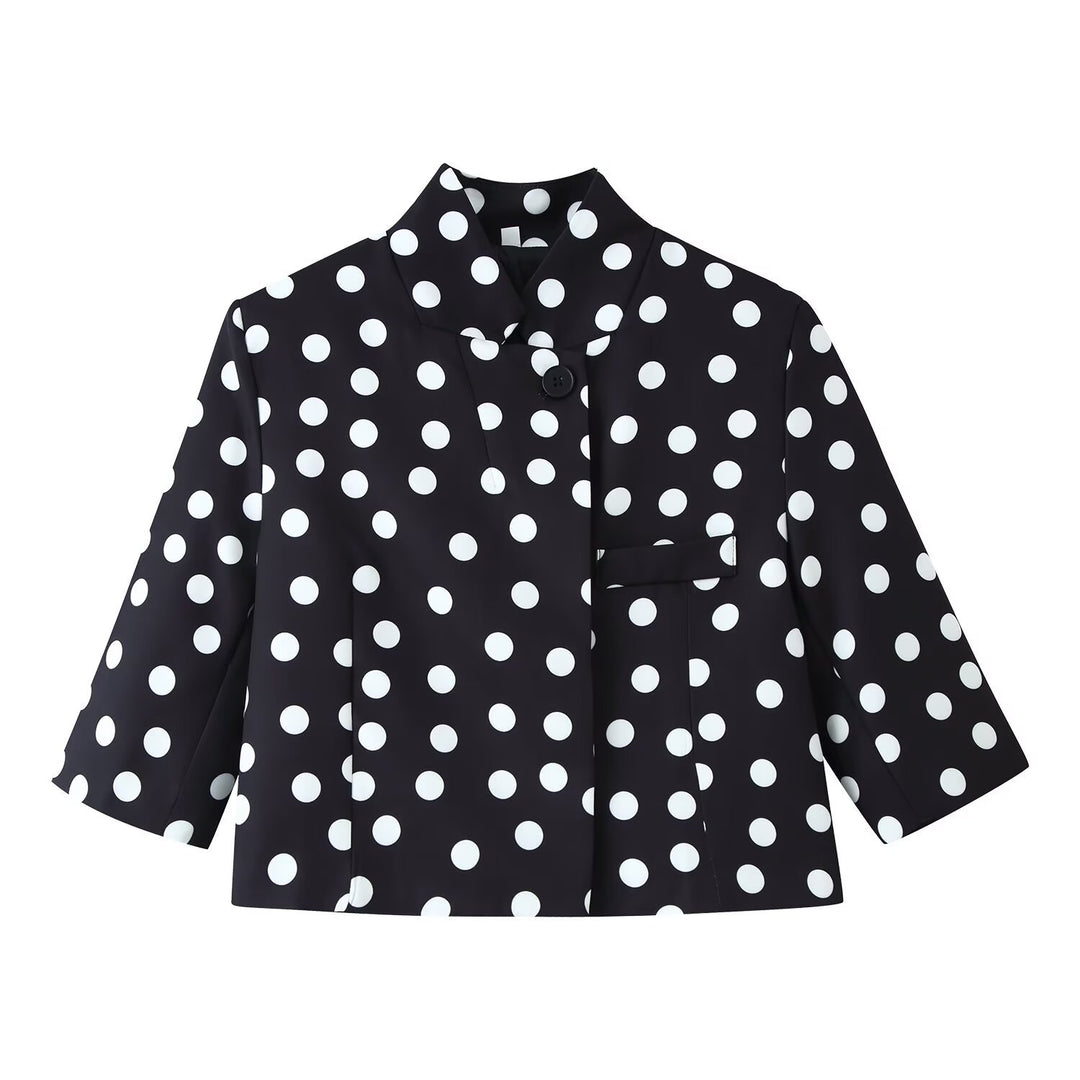 Damen Boxy-Kurzjacke mit Stehkragen und dreiviertelärmeln Echo Archiv