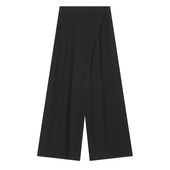 Damenweite Palazzo-Hose mit asymmetrischem Schnitt und elastischem Bund Echo Archiv