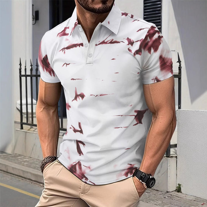 Herren modisches Kurzarm Poloshirt mit ausgefallenem Muster Echoarchiv