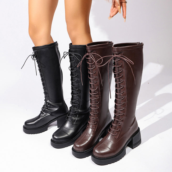 Damen Hohe Schnür-Stiefel Echo Archiv