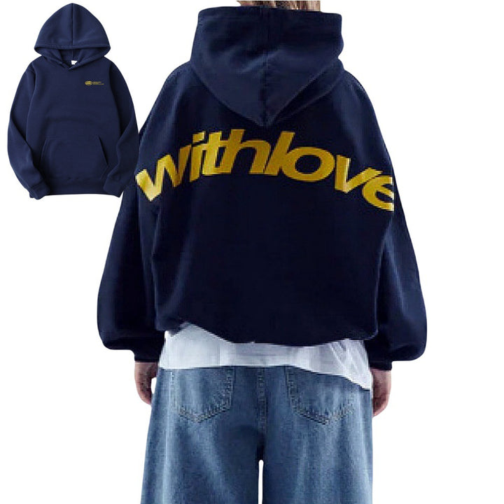 Unisex nan oversized Kapuzenpullover mit großflächigem Rückenprint, Kängurutasche und gerippten Bündchen Echo Archiv