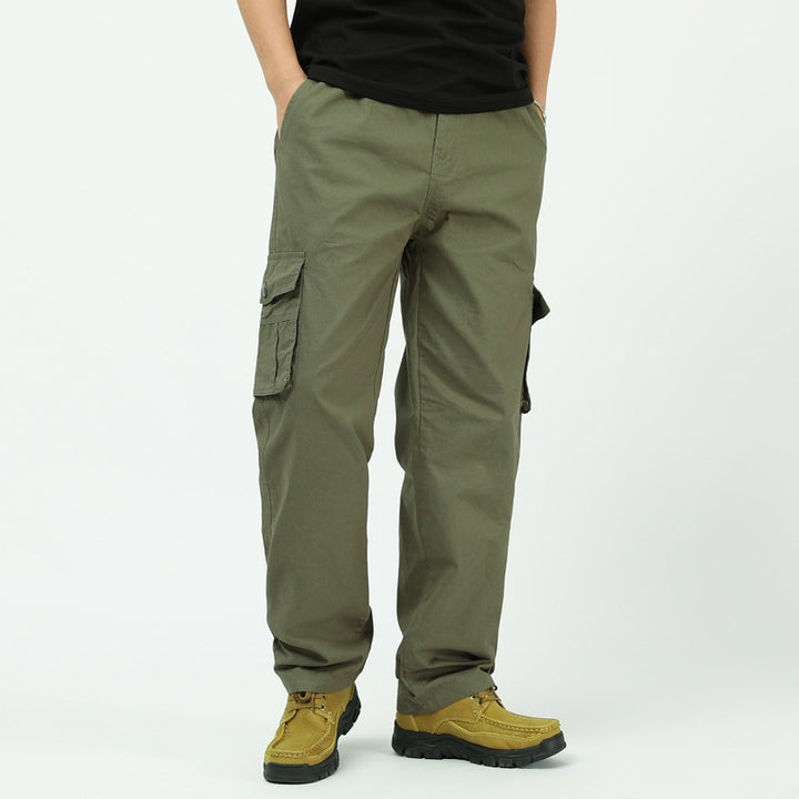 Herren Utility-Cargohose mit weitem Schnitt, mehrfachen Klappentaschen & geradem Bein Echo Archiv